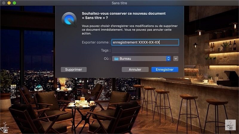 Sauvegarder la vidéo enregistrée par QuickTime