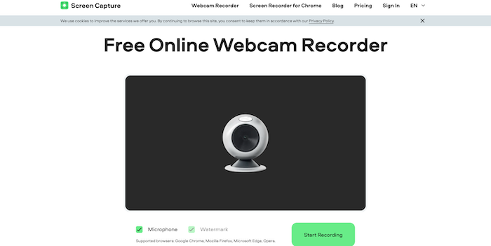 Registratore di webcam per la cattura dello schermo