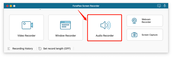 Seleziona Registratore audio Mac