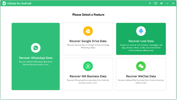 Interface do Tenorshare UltData