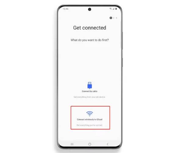 Select Wirelessly Connect to iCloud