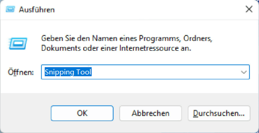 Snipping Tool auf Windows 11 ausführen