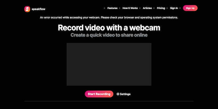 Registratore webcam Speakflow