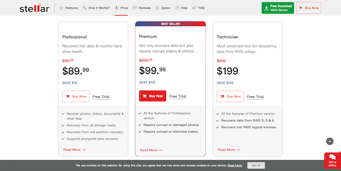 Stellar Data Recovery for iPhone Prices