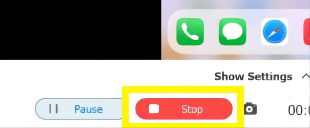 Stop Recording and Save to Computer