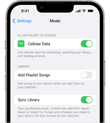 Sync Music Library with iTunes