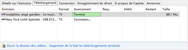 Téléchargement terminé