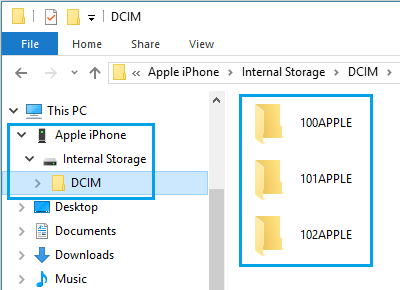 Transfer Photos via Windows File Explorer