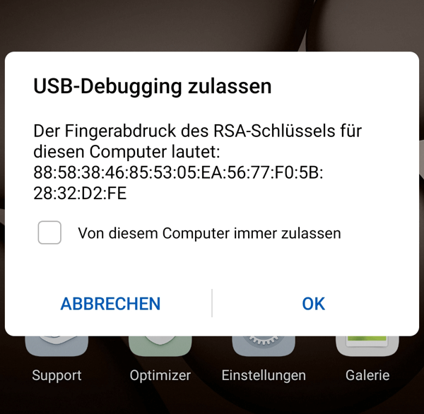 USB-Debugging zulassen