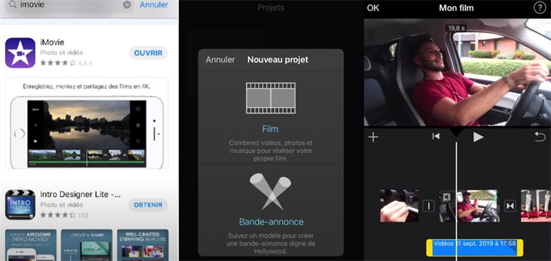 iMovie sur iPhone