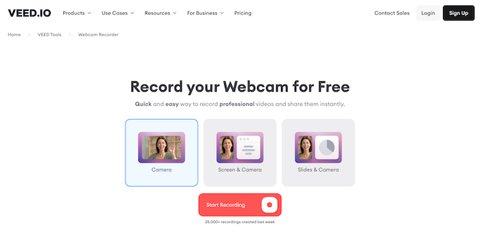 Veed.io Webcam Recorder