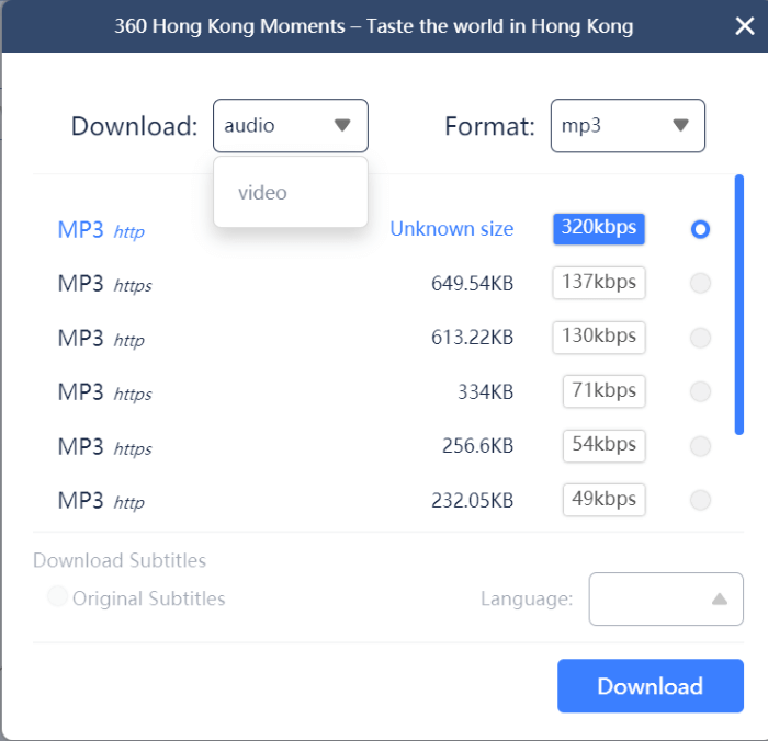 Output Format Setting VideoHunter