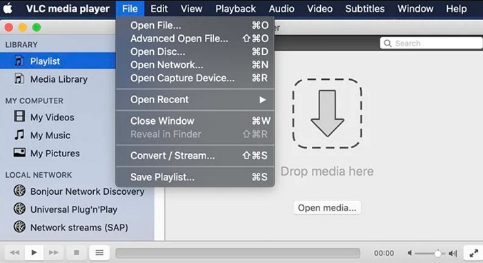 Apri Capture Device su Mac con VLC