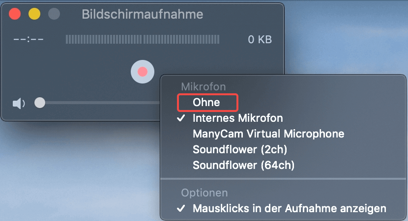 ohne Mikrofon wählen