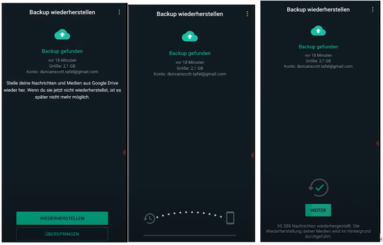 WhatsApp Kontakte wiederherstellen für Android von Google Drive