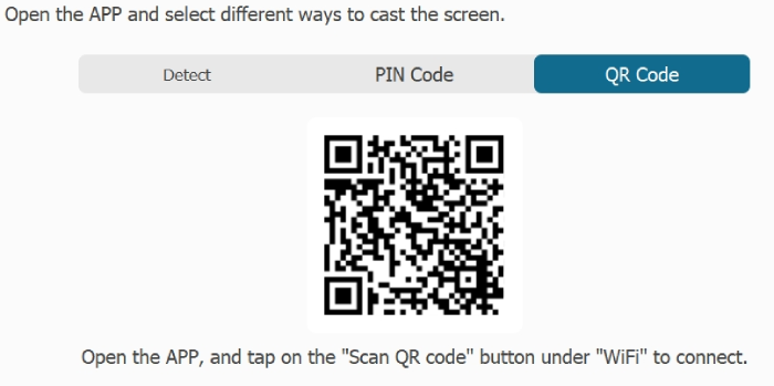 Scansiona il codice QR visualizzato sul tuo computer