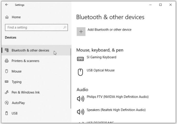 Windows Bluetooth Settings