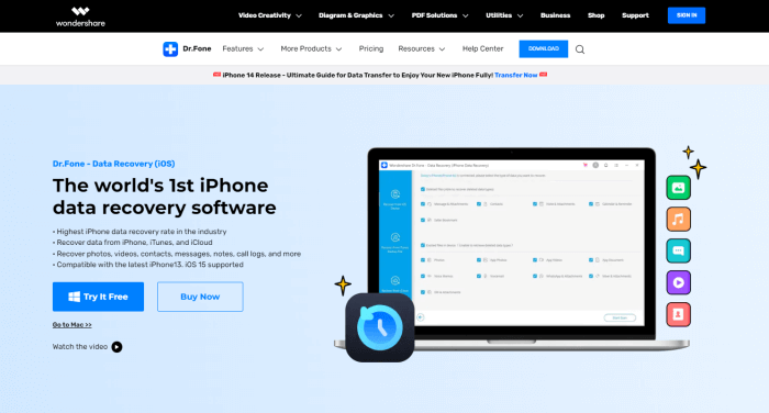  Wondershare Dr.Fone Data Recovery for iPhone