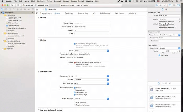 Xcode Create Project