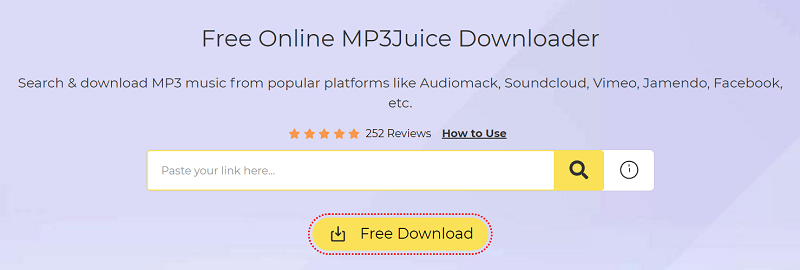 AceThinker MP3Juice 다운로더 인터페이스