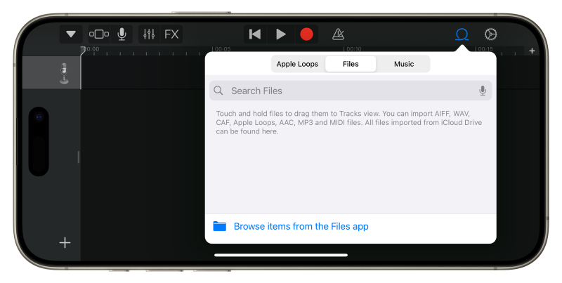 Add Audio to GarageBand