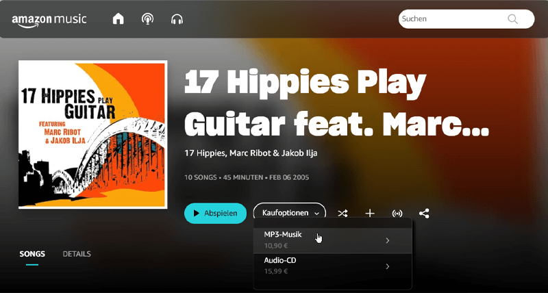 Amazon Music Song als MP3-Musik kaufen