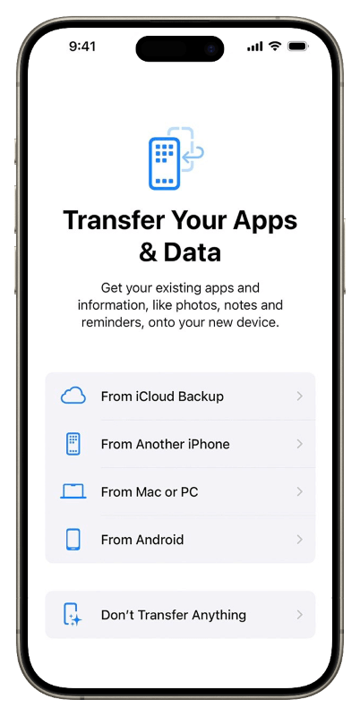 iPhone Apps and Data Screen