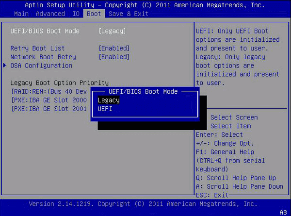 BIOS Legacy-Modus aktivieren