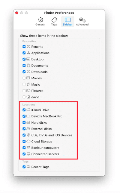 Controlla le impostazioni di visualizzazione del Finder