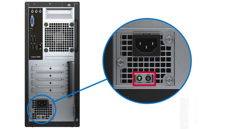 檢查電腦電源指示燈