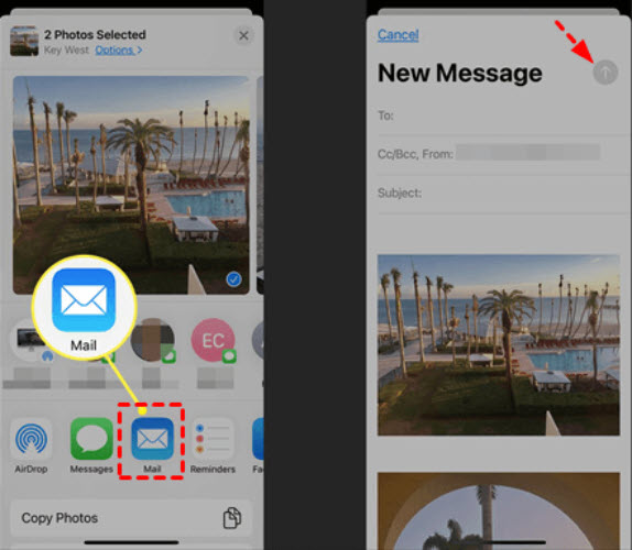 發送郵件壓縮 iPhone 照片檔案