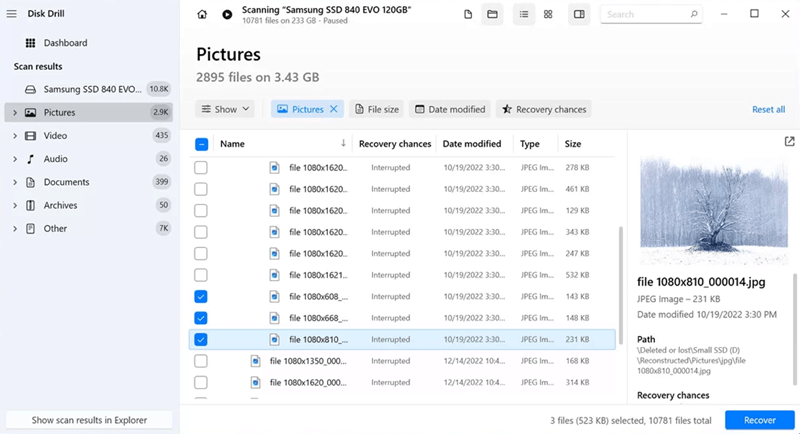 Disk Drill 恢復 Windows 檔案