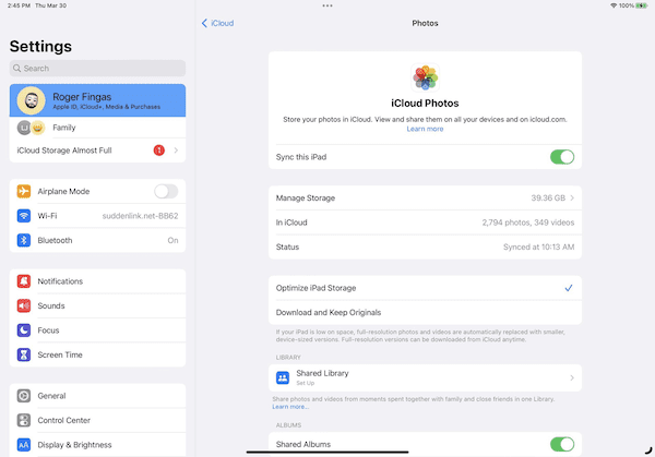 Sync Images from iPad to iPad with iCloud Photos