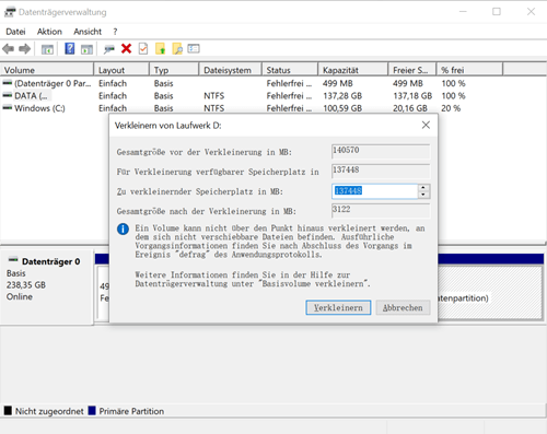 Festplatte in NTFS partitionieren