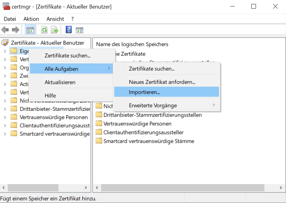 Festplatte mit Zertifikat entschlüsseln