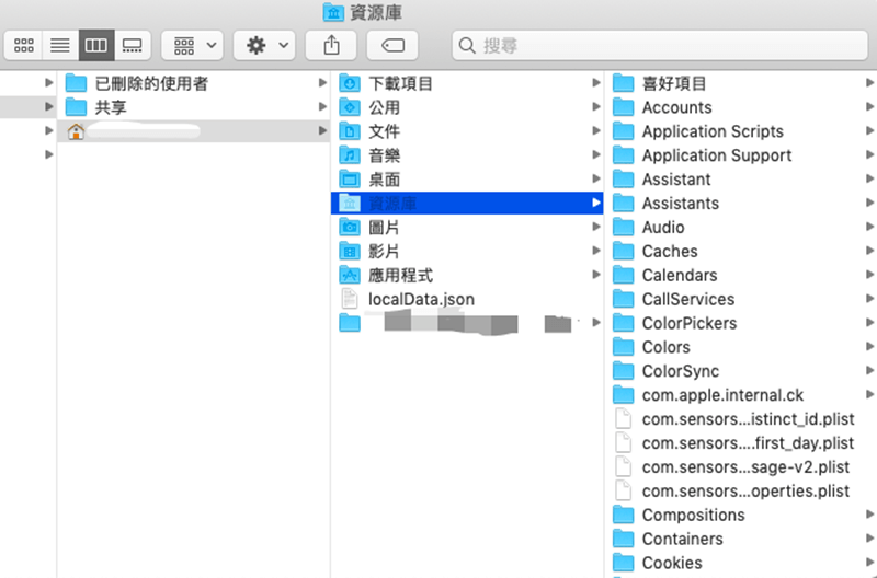 資源庫顯示 Mac Finder 隱藏資料