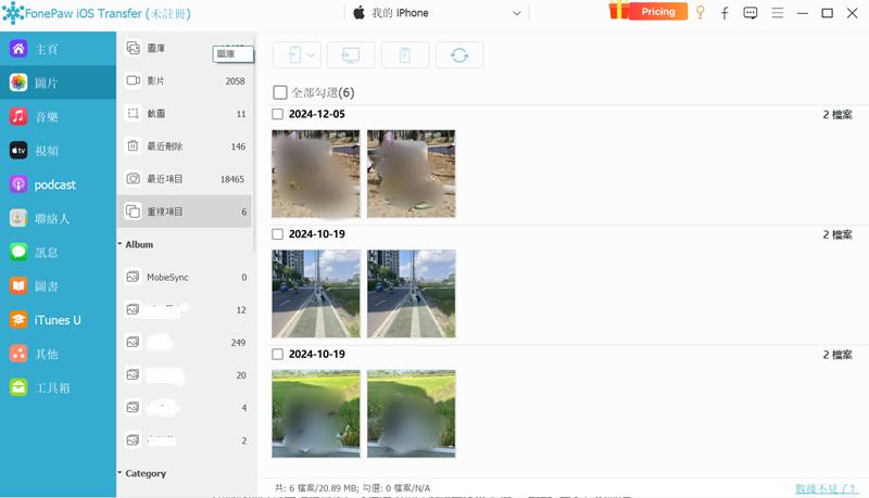 程式顯示所有重複照片