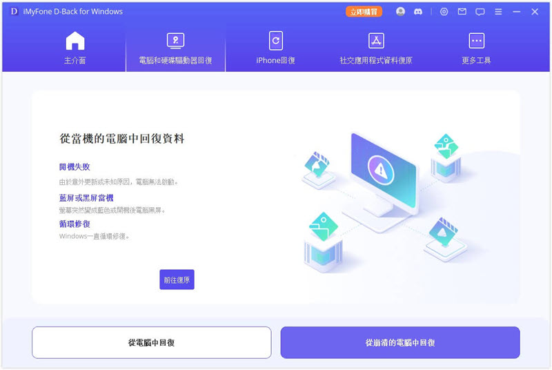 iMyFone D-Back for PC 主介面