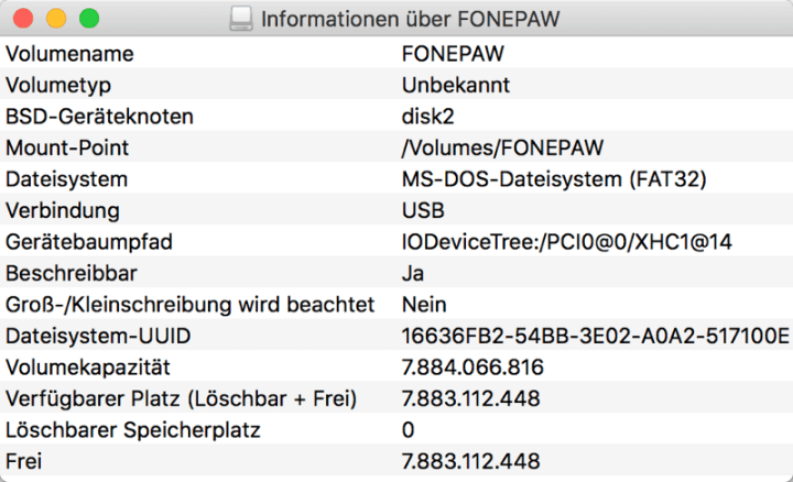 Mac Festplatte Informationen Dienstprogramm