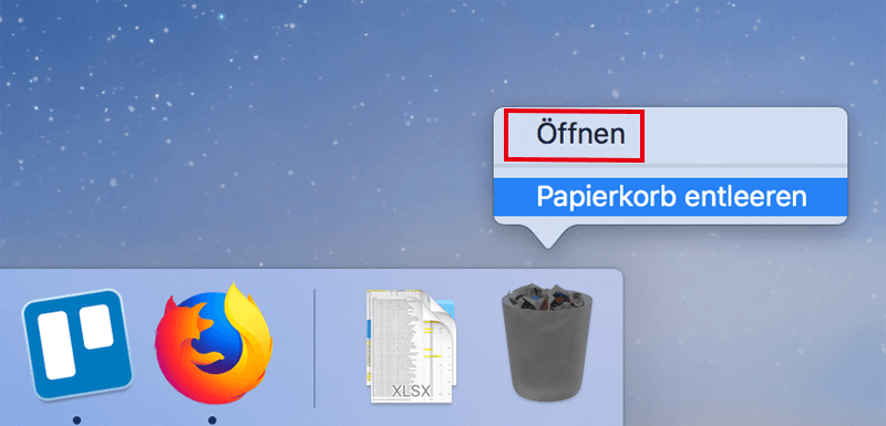 Mac Papierkorb öffnen