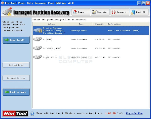 MiniTool Power Data Recovery Interface