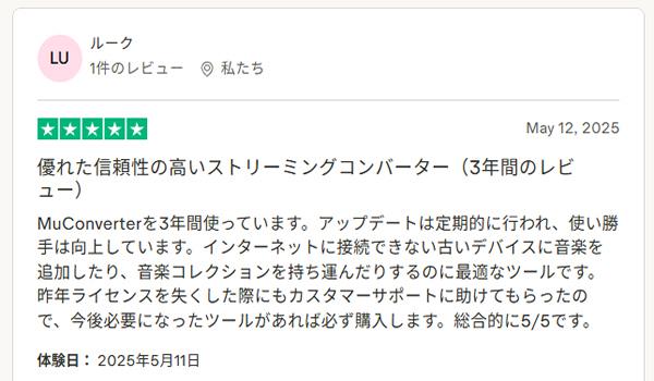 MuConvert　メリット　ユーザーレビュー