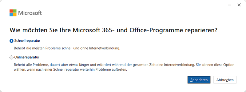 Office Programm reparieren