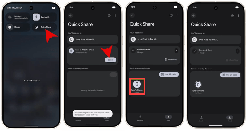 藉助快速分享在 iPhone 和安卓互傳照片