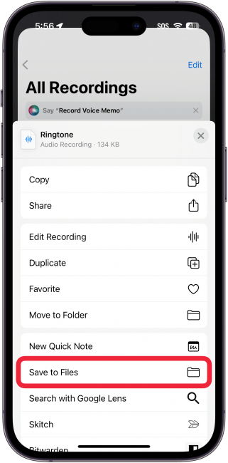 Save Voice Memo to File