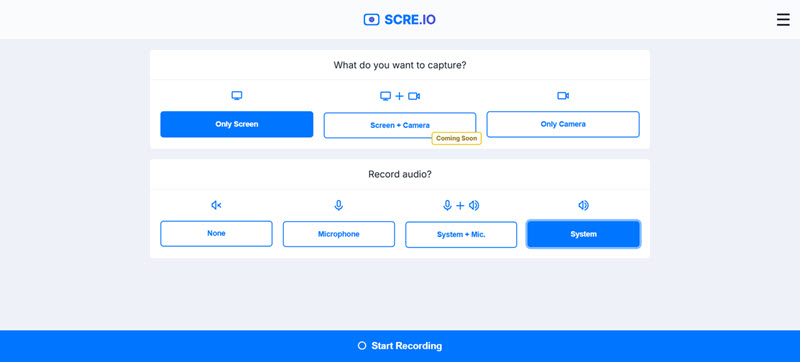 SCRE.io 線上錄製螢幕程式