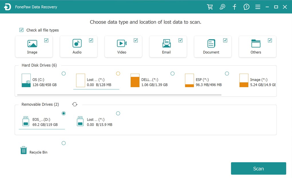 Choose File Type for MicroSD Card Recovery