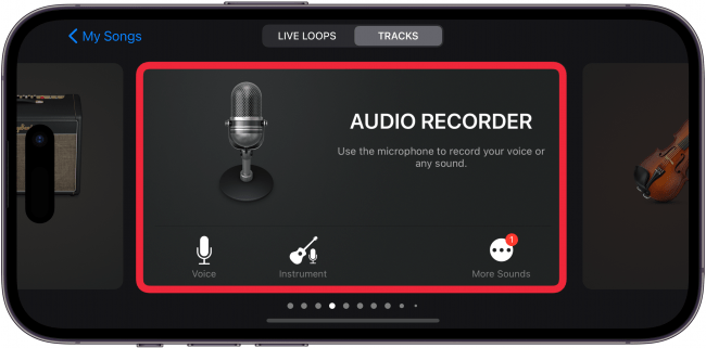 Selecting Audio Recorder