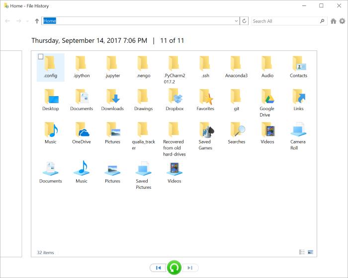 Seleziona File di backup da ripristinare