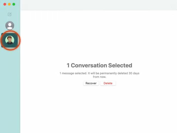 Select Deleted Conversation to Recover